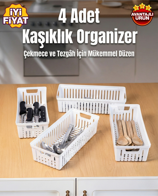4’Lü Mutfak Çekmece İçi Düzenleyici