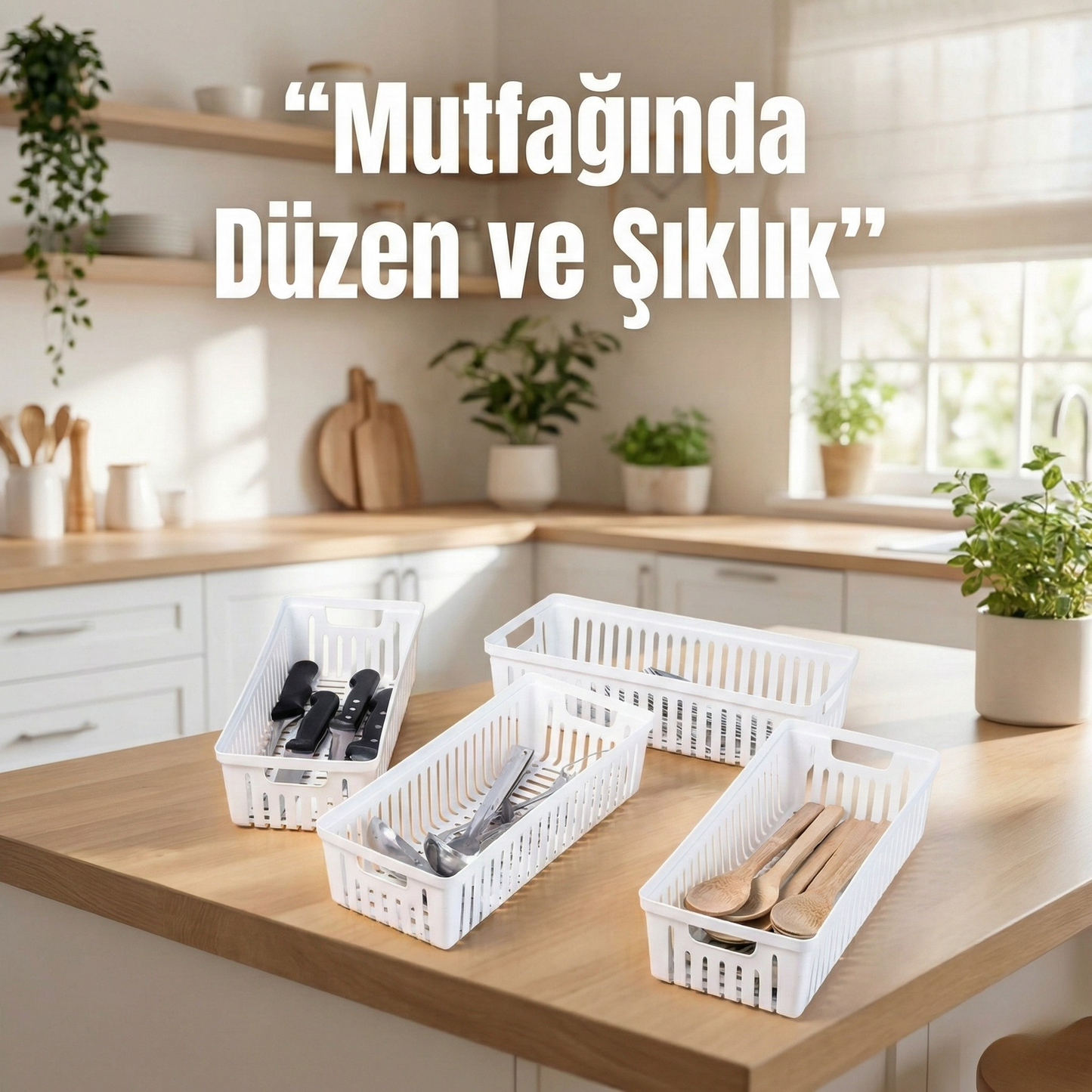 4’Lü Mutfak Çekmece İçi Düzenleyici