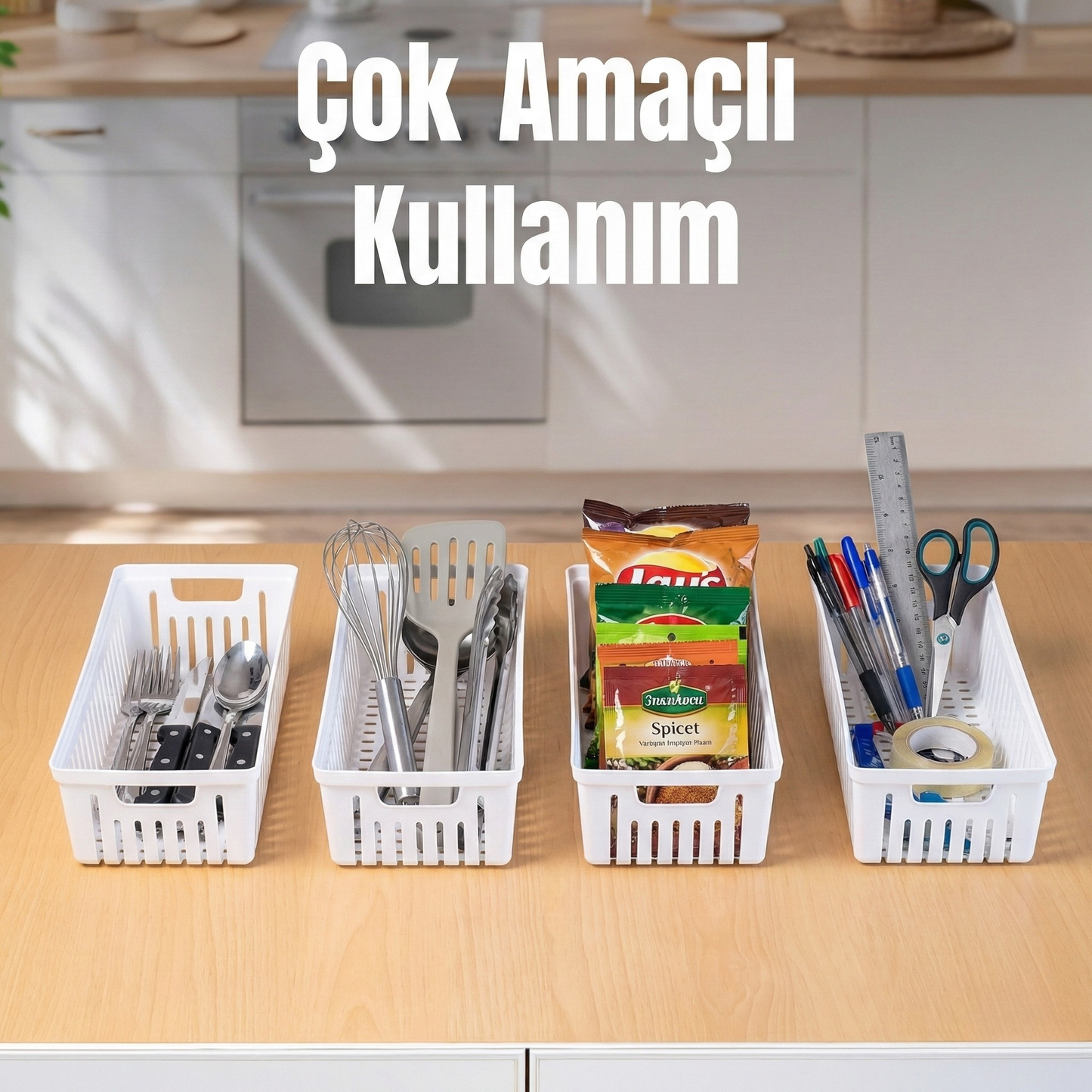 4’Lü Mutfak Çekmece İçi Düzenleyici